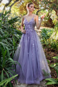 Alicia Floral Embroidery Gown Purplish Diva