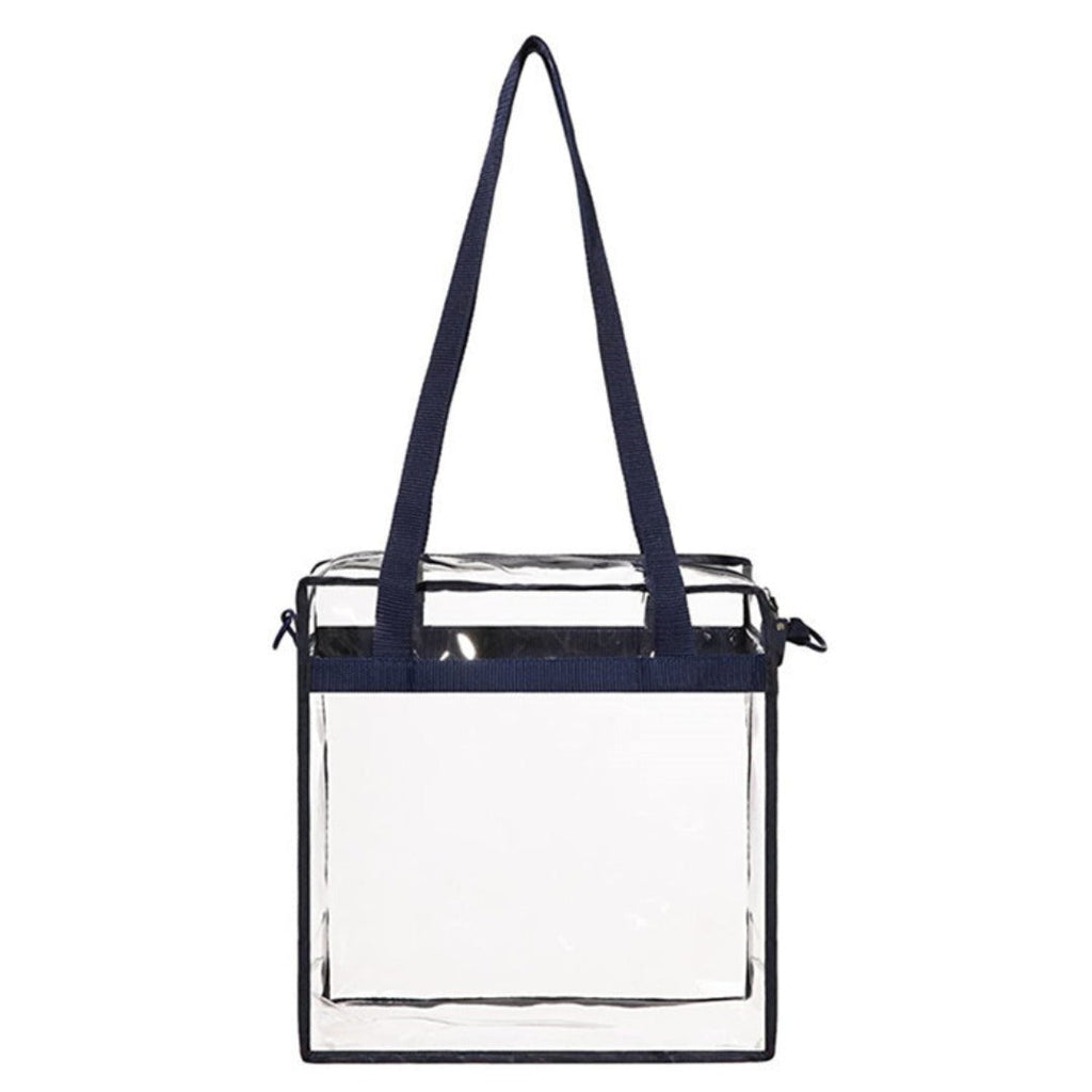 PVC transparent bag, square oversized travel tote bag, storage bag portable shoulder shopping bag, clear bag for stadium events - SJB-DIAMOND ELITES