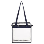 PVC transparent bag, square oversized travel tote bag, storage bag portable shoulder shopping bag, clear bag for stadium events - SJB-DIAMOND ELITES