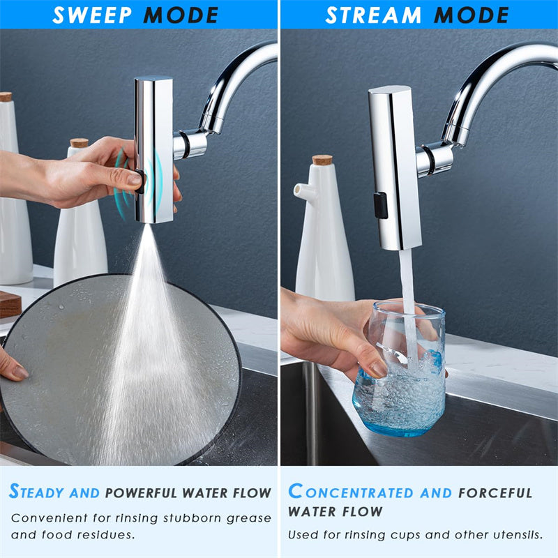 Kitchen Faucet Waterfall Outlet Splash Proof Universal Rotating Bubbler Multifunctional Water Nozzle Extension Kitchen Gadgets Pi-Mart