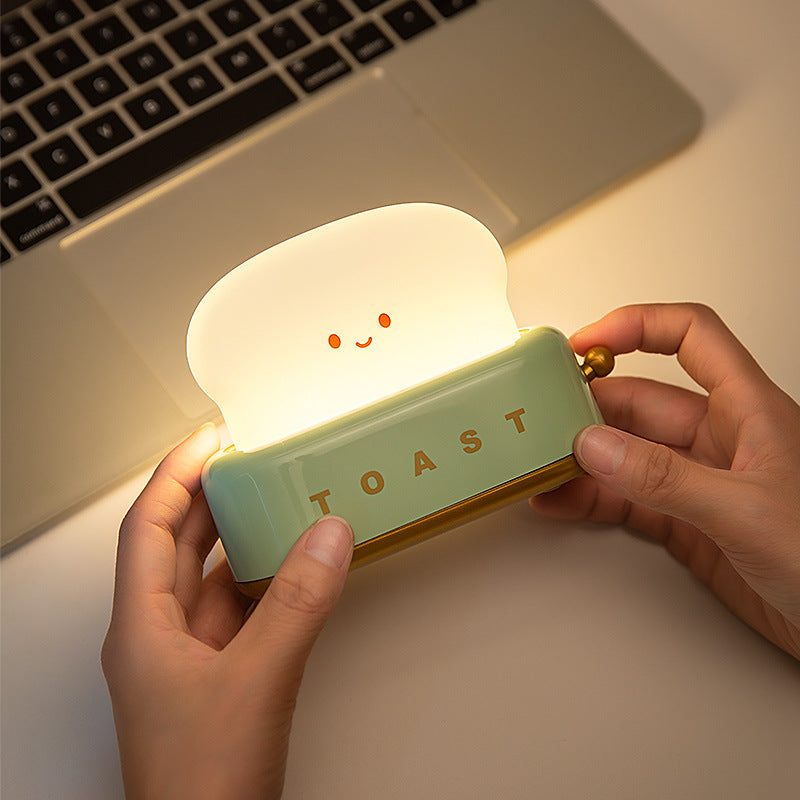 Creative LED Bread Maker Night Light USB Charging Dimming Toast Lamp Bedroom Children Timing Sleeping Lamps Funny Light Pi-Mart