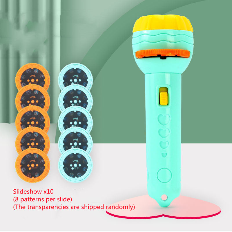 Cartoon Projection Flashlight 80 Patterns Creative Children Flashlight Toy Projector Baby Toys Bedtime Story Book Pi-Mart