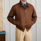 Suede Bomber Jacket Men's Casual Turn-down Collar Coat Pi-Mart