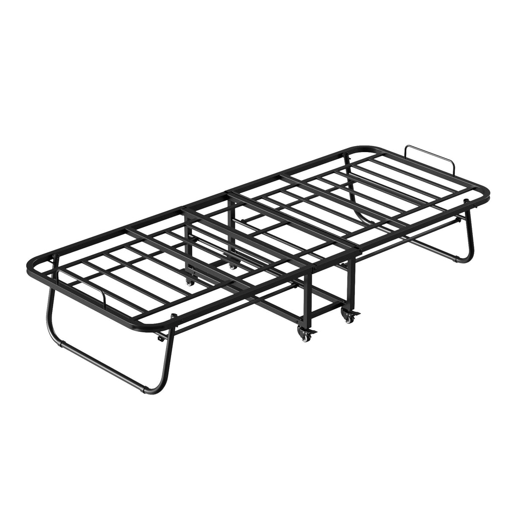 Folding Bed With Mattress  Foam Mattress All Steel Pipe Frame Pi-Mart