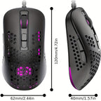 ATTACK SHARK Ultra-Light Wired Gaming Mouse with Honeycomb Design, Breathable Backlighting & USB Optical - Compatible with Windows, Xbox, PS4, Mac, HP, Acer, ATTACK SHARK Lootquake LLC
