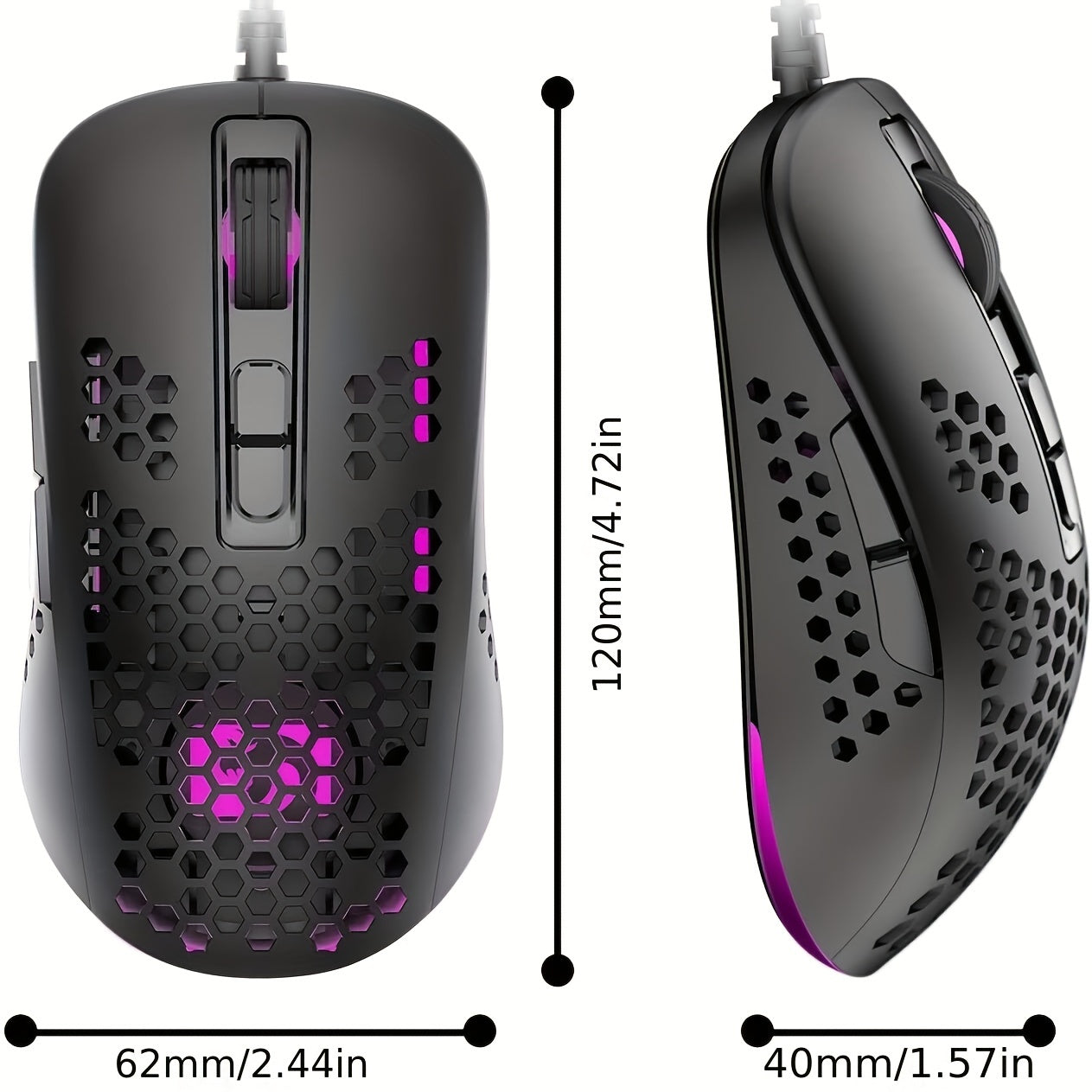 ATTACK SHARK Ultra-Light Wired Gaming Mouse with Honeycomb Design, Breathable Backlighting & USB Optical - Compatible with Windows, Xbox, PS4, Mac, HP, Acer, ATTACK SHARK Lootquake LLC