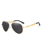 Aviation Luxury Aluminum Magnesium Gold Fashion Polarized Lens Sunglasses Men/Women Driving Mirror Sunglasses  Military Style - SJB-DIAMOND ELITES