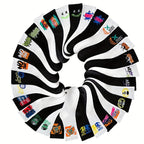 3/6/8/10/12 Pairs Of Medium Length Socks With Graffiti And Spray Painting For Personalized Fashion, Comfort, And Durability Lootquake LLC
