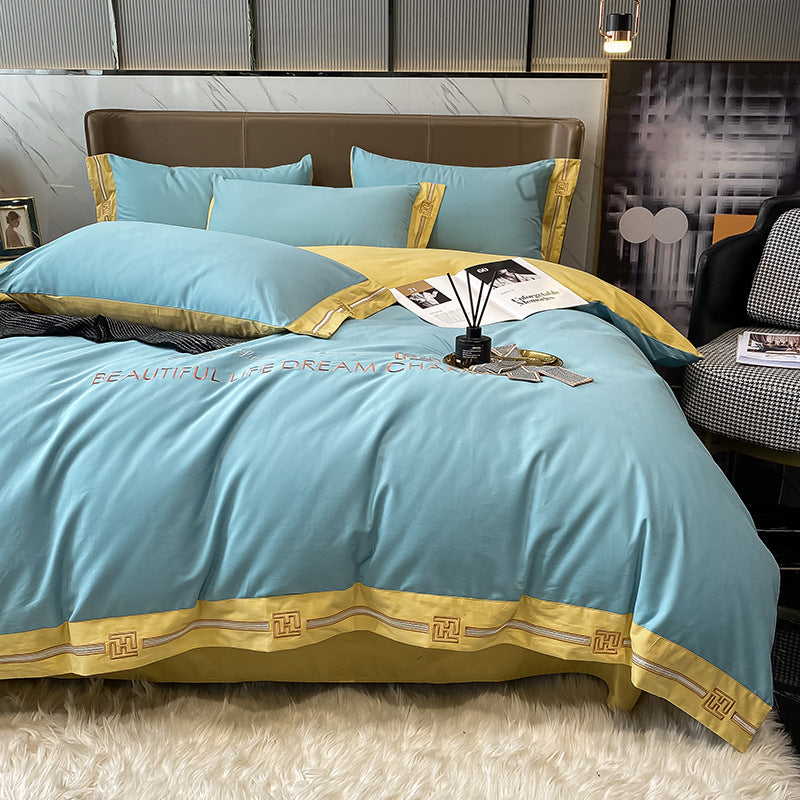 Pure Cotton Quilt Cover Linen Bed Sheet Autumn And Winter Set Pi-Mart
