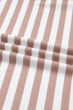 Plus Size Stripe Contrast Trim Pullover and Shorts