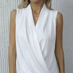 Women's Solid Color V-neck Off Shoulder Fashionable Versatile Camisole Vest - SJB-DIAMOND ELITES