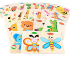 Baby Toys Wooden 3D Puzzle Cartoon Animal Intelligence Kids Educational Brain Teaser Children Tangram Shapes Learning - SJB-DIAMOND ELITES