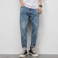 Light-colored Jeans Men's Loose Straight Ripped Leisure Tapered Stretch Lootquake LLC