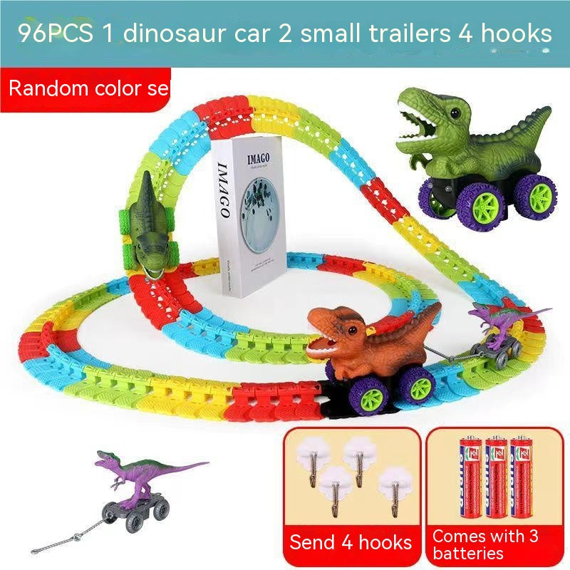 Children's Roller Coaster Dinosaur Track Electric Plastic Toy Pi-Mart