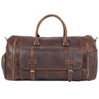 Men's Retro Genuine Leather Super Large Capacity First Layer Cowhide Leather Hand Luggage Bag Pi-Mart