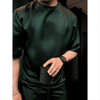 Men's Deep Green Crew Neck Summer Set Lootquake LLC
