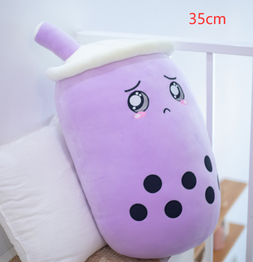 Cute Fruit Drink Plush Stuffed Soft Strawberry Milk Tea Plush Boba Tea Cup Toy Bubble Tea Pillow Cushion Kids Gift Pi-Mart