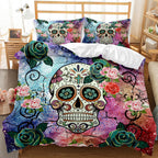 Three-piece Skull Digital Printing Duvet Cover Pi-Mart