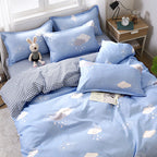 Washed Cotton Four-piece Duvet Cover Sheet Bedding Pi-Mart