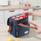 Insulated Lunch Bag for Adults & Kids - Leakproof Thermal Food Container with Adjustable Strap (29x25x5cm, 0.264kg) Pi-Mart