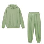 Women's Hoodie And Sweatpants White Sportswear Two-piece Suit Pi-Mart