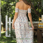 Women's Off Shoulder Strapless Floral Dress - SJB-DIAMOND ELITES