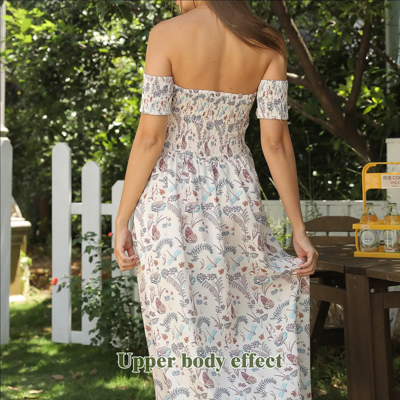 Women's Off Shoulder Strapless Floral Dress - SJB-DIAMOND ELITES
