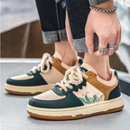 Lace-up Casual Shoes Men Soft Thick Sole Fashion Comfortable Breathable Flats Sneakers Student Platform Outdoor Walking Shoes Pi-Mart