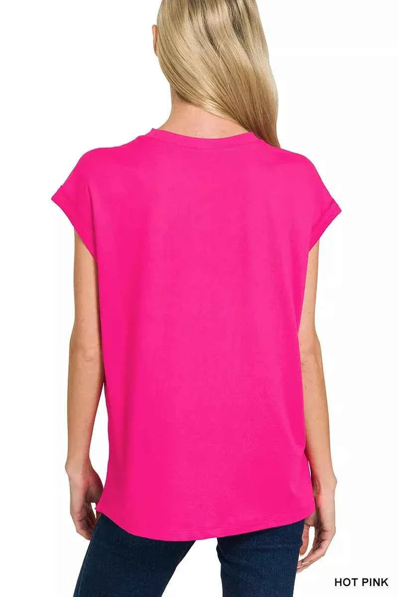 Zenana Brushed Dty Microfiber Top & Biker Shorts THRIXINE