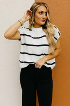 Batwing Stripes Sleeve Sweater - Striped Oversized Tee | Femstylo