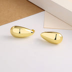 Fashion Jewelry Water Drop Glossy 16k Real Gold Plating Simple And Elegant Earrings Pi-Mart