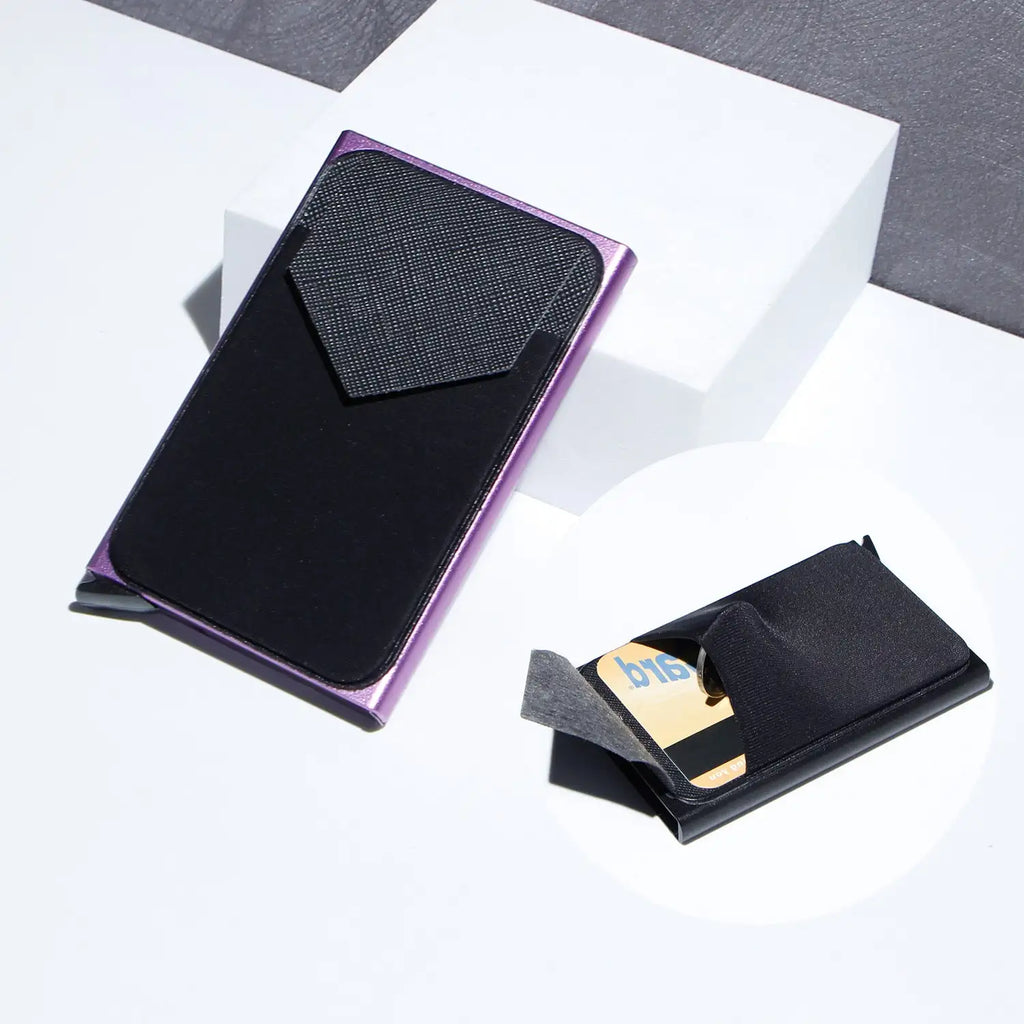 Metal Card Holder, Money Clip Aluminum Alloy Lycra Cloth - SJB-DIAMOND ELITES