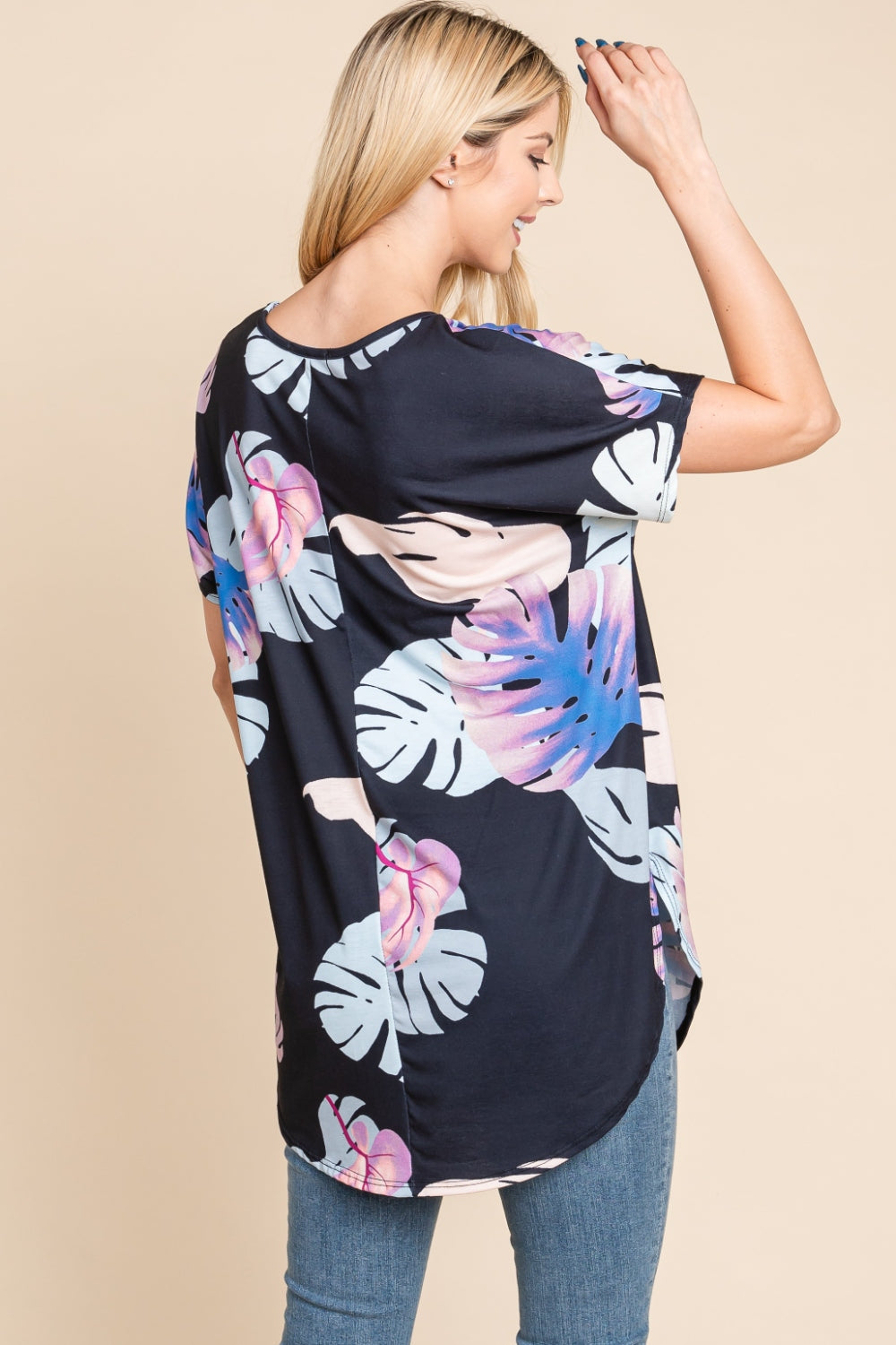 BOMBOM Printed Round Neck Short Sleeve T-Shirt Lootquake LLC