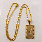 Gold Geo Floral Necklace Pi-Mart