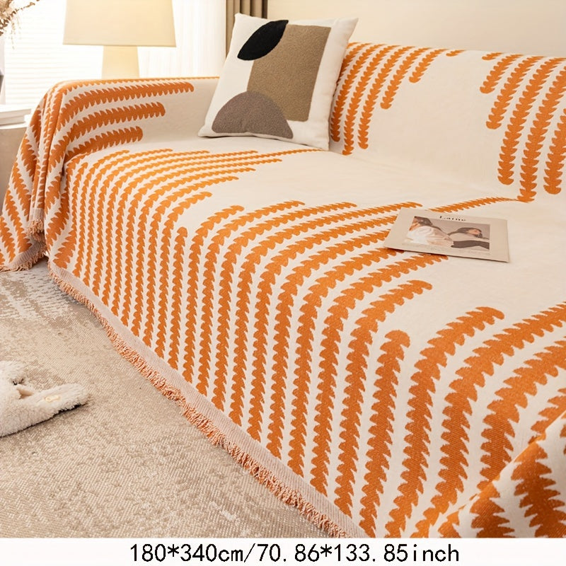 1pc Soft Chenille Sofa Protector - All-Season Universal Fit, Anti-Cat Scratch, Stain-Resistant, Plush Throw Blanket, Living Room and Bedroom Decor Essential - Easy Care, Machine Washable, and Durable Lootquake LLC