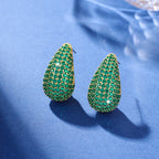 Micro-inlaid Diamond Super Flash Water Drop Ear Studs Light Luxury High-end Sense Pi-Mart