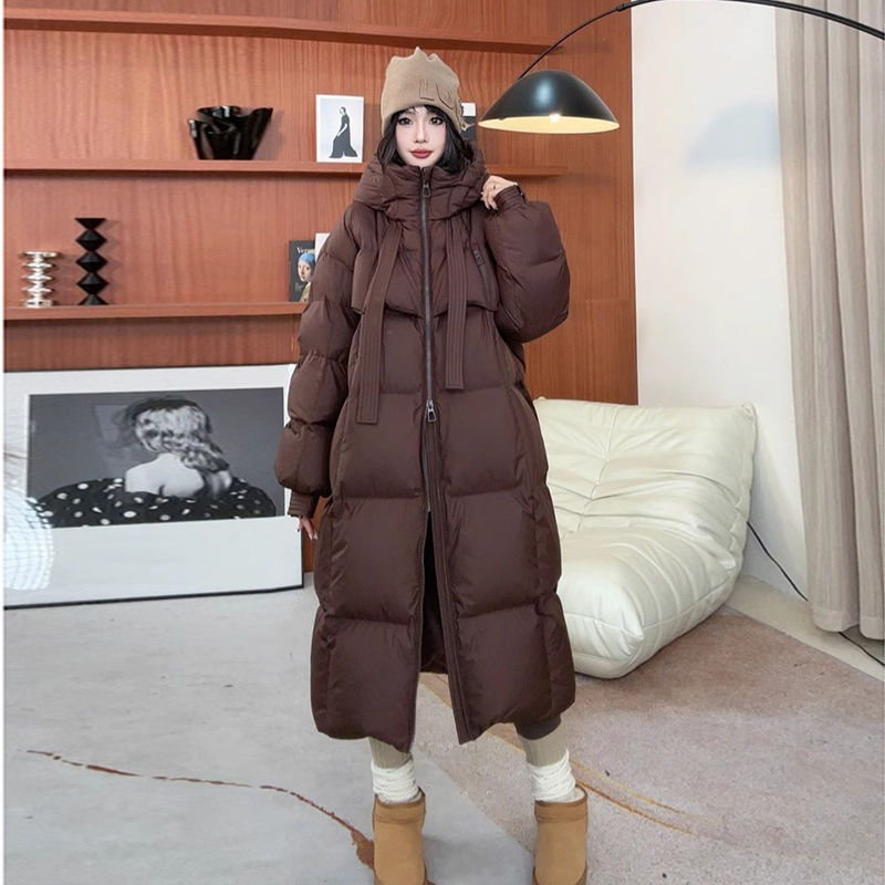 Padded Down Jacket Female Long Below The Knee Pi-Mart