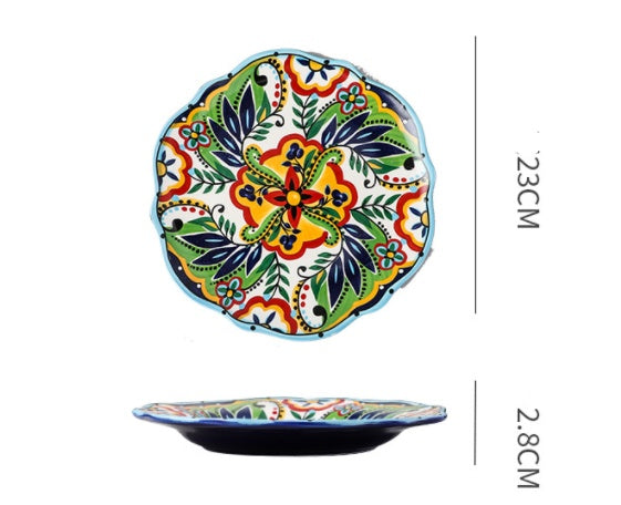Underglaze Ceramic Tableware Bohemian Household Dishes Pi-Mart