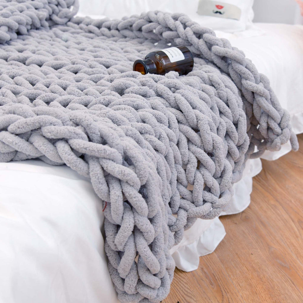 Hand-knitted Blankets With Ins Coarse Wool Pi-Mart