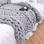 Hand-knitted Blankets With Ins Coarse Wool Pi-Mart