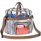 PVC transparent bag, tote bag large, portable travel storage bag for men and women, clear bag for stadium events - SJB-DIAMOND ELITES