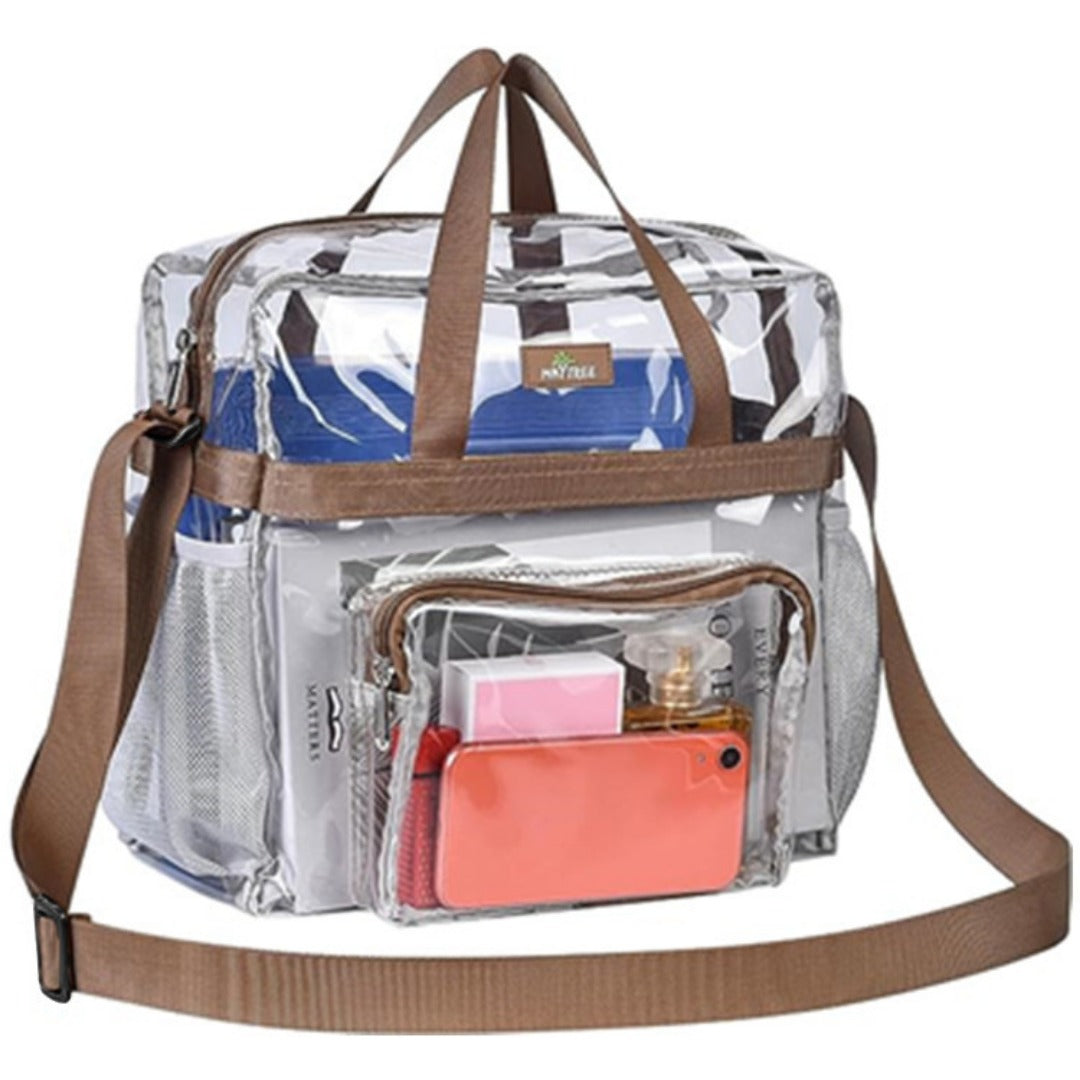 PVC transparent bag, tote bag large, portable travel storage bag for men and women, clear bag for stadium events - SJB-DIAMOND ELITES