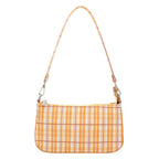 Summer simple orange plaid bag crescent small baguette bag hobo shoulder purse - SJB-DIAMOND ELITES