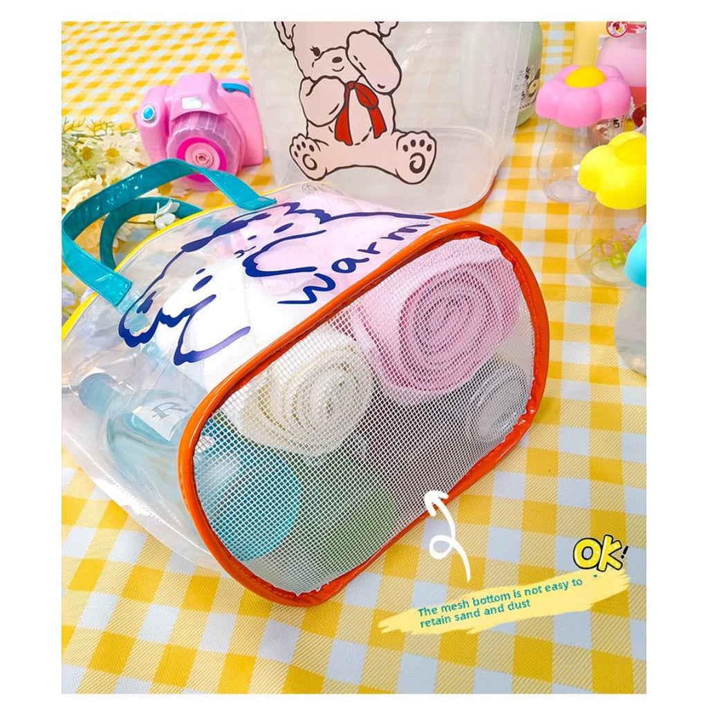 Frosted translucent PVC jelly bag, portable large-capacity beach bag, swimming bag, - SJB-DIAMOND ELITES