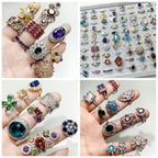 European And American Jewelry Exaggerated Fashion Micro-set Gem Ring Pi-Mart