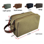 Large Capacity Men's Canvas Wash Bag – Durable Razor Storage & Cosmetic Bag with Ample Space for Travel Essentials - SJB-DIAMOND ELITES