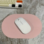 [Small Solid Color Mouse Pad] Oval Small Mouse Pad Single-sided Solid Color Universal Non-slip Pad Mouse Pad Suitable For Laptop Office Faux Leather Gaming Mouse Pad Lootquake LLC