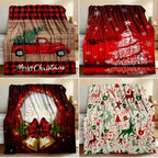 1pc Christmas Throw Blanket - Reindeer and Christmas Trees Printed, Soft, Cozy, Holiday-Themed, Versatile Throw for Couch, Bed, Sofa, Office, Camping, Indoor and Outdoor Use Lootquake LLC
