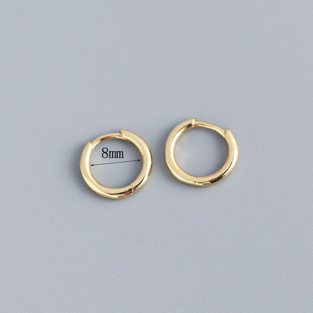Stainless Steel Minimalist Huggie Hoop Earrings Pi-Mart