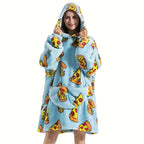 1pc Home Wearable Lazy Blanket Hooded Cold Wear Outdoor Cold Clothes Lazy Sweatshirt Soothing Fleece Thick Robe